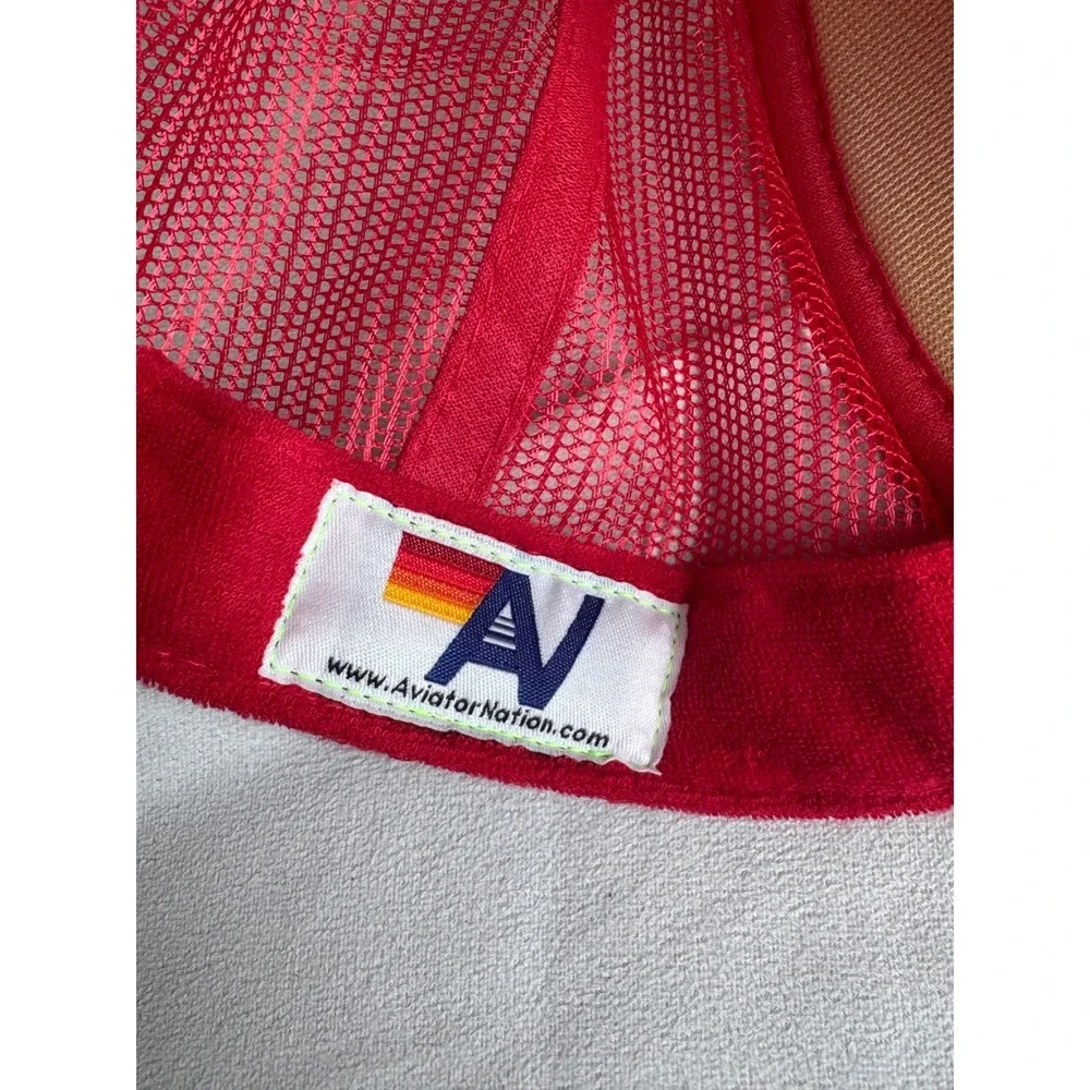 Aviator Nation Red Lightning Bolt Trucker Hat Snapback Cap & AV Koozie Aspen CO